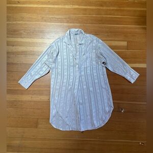 Christian Dior Vintage Beige Silk Floral Lingerie Nightgown Size Petite